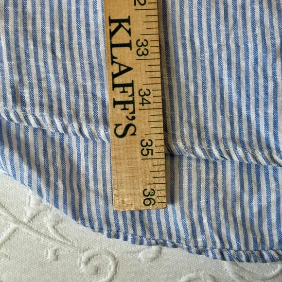 HIHO Bananakeet Blue Striped Linen Tunic Shirt Dress Long Sleeve size Large - Picture 6 of 9